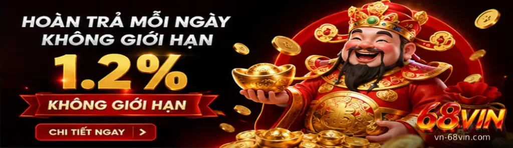 Banner đăng ký tài khoản 68VIN với không gian game nổi bật